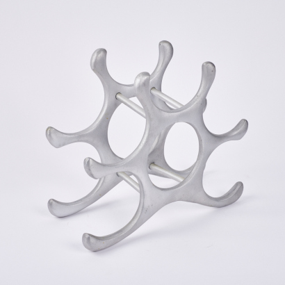 An Aluminium Benchtop Wine Bottle Holder