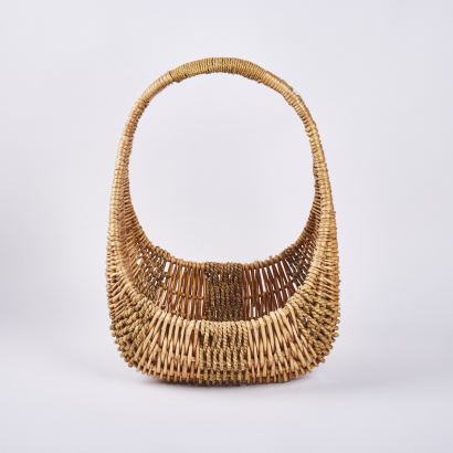 A Large Looped Handled Willow Basket