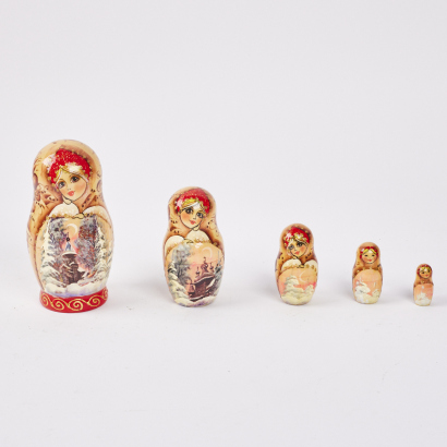 A Set Of Russian Made Matryoshka Dolls