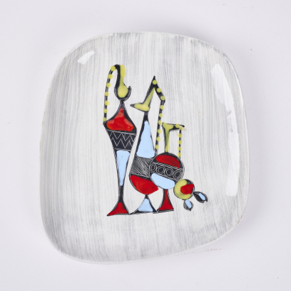A Mid-Century Marcelo Fantoni Handpainted Ceramic Plate