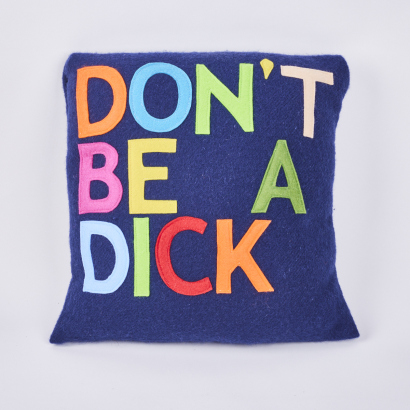 A 'Don't Be a Dick' Felted Cushion