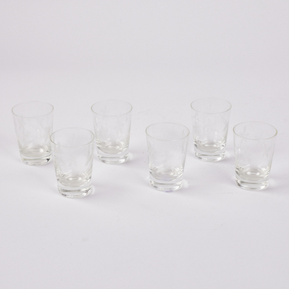 A Set Of Six Etched Tumblers