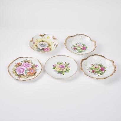 A Collection Of Vintage Japanese Floral Dishes