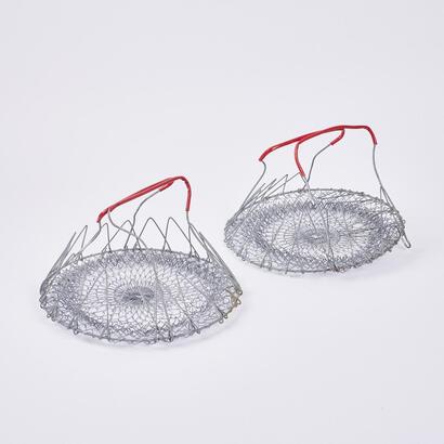 A Pair Of Vintage Collapsable Wire Egg Baskets