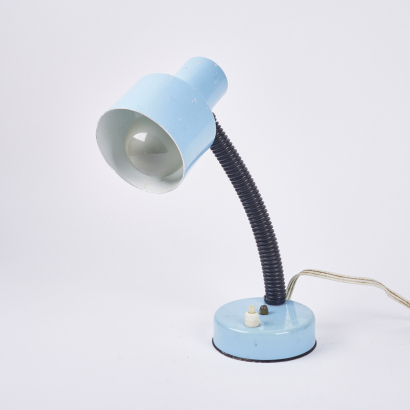 A Vintage New Zealand Made Blue Enamel Desk Lamp