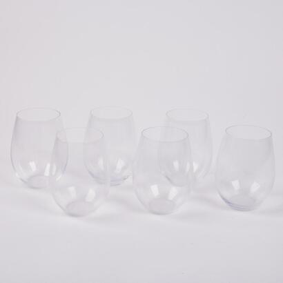 A Set Of Six Etna Crystal Stemless Red Wine Glasses