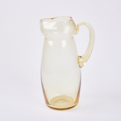 A Large Vintage Amberglass Pitcher