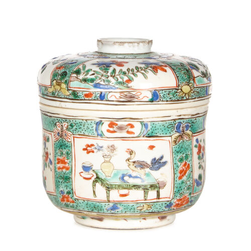 A Qing Dynasty Kangxi Period Famille Verte Lidded Jar