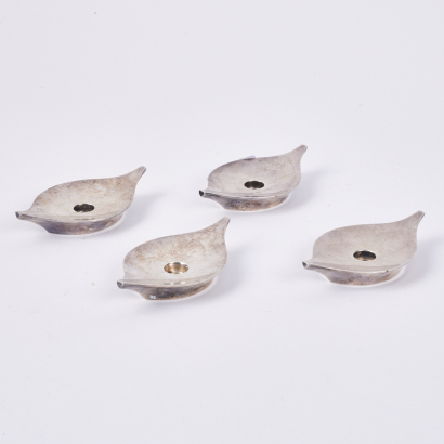 A Collection Of Four Cohr Denmark Candleholders