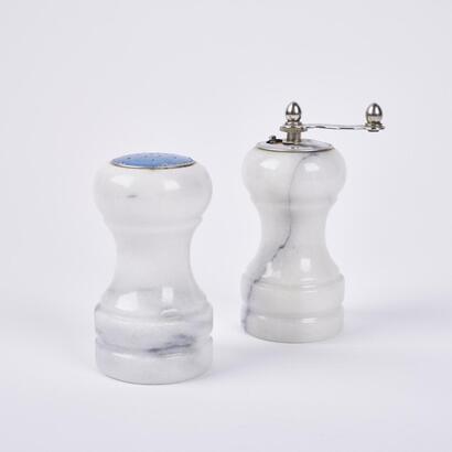 A Pair Of Marble Salt And Pepper Shakers/Grinder