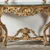 A Italian Rococo Style Gilt Console With A Marble Top - 2