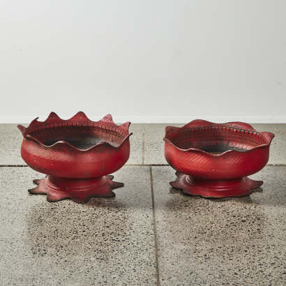 A Pair Of Recycled Tyre Planters