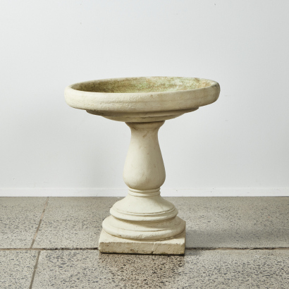 An Oversized Concrete Birdbath