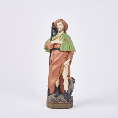 Vintage Plaster Statue Of St Rocco