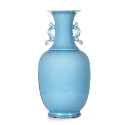 A Bluish-white Glazed Vase with two ears