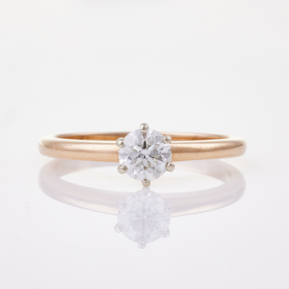 18ct Rose Gold, Modern, .40ct Diamond Solitaire Ring