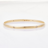 9ct Yellow Gold, .12ct Diamond Bangle