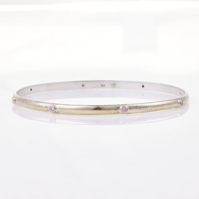 9ct White Gold, .23ct Diamond Bangle