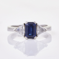 Platinum, 1.31ct. Sapphire / .50ct Diamond Ring