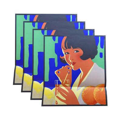 A Collection Of Four&nbsp;Vintage Original Woman With Juice Prints