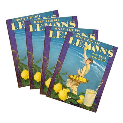 A Collection Of Four Vintage Original Fresh Lemons Prints c.1930s