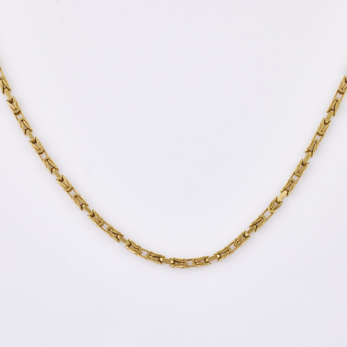 18ct Yellow Gold, 57cm, Italian Made, Byzantine Link Chain