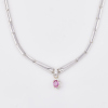 18ct White Gold, .48ct Pink Sapphire /Cubic Zirconia Necklace