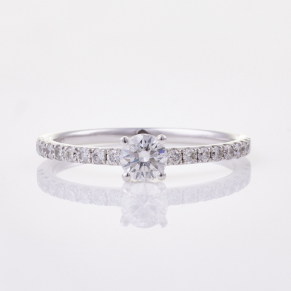 14ct White Gold, Modern, .54ct Diamond Ring
