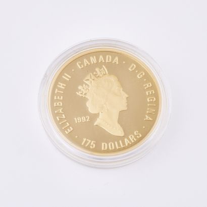 22ct Yellow Gold, 1992 Olympic Flame Gold Proof Coin with Box / Certificate