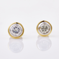 18ct Yellow / White Gold, 1.20ct Diamond Stud Earrings