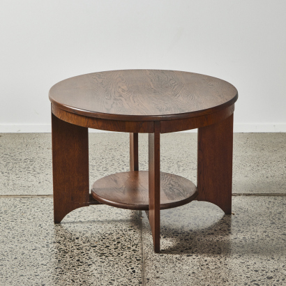 An Art Deco Circular Oak Side Table