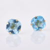 9ct Yellow Gold, Modern, Blue Topaz Stud Earrings - Near new