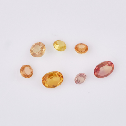 Parcel of Seven, Orange Sapphires totalling 1.42 cts