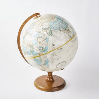A Vintage World Globe by Replogle USA with Typography