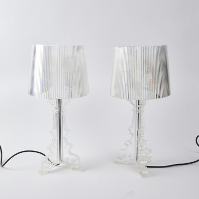 A Pair of Kartell Style Bourgie Lamps