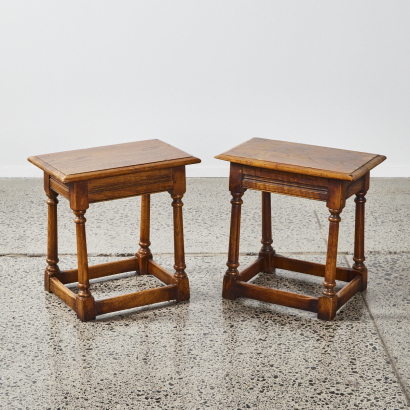 A Pair Of Oak Stools