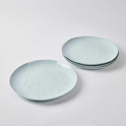 A Set of Four Organic Blue Coloured Plates