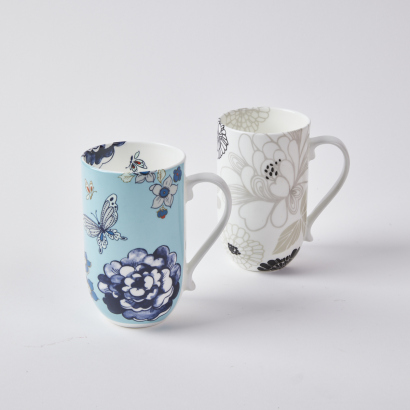 A Pair of Floral Mugs