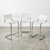 A Trio Of Mart Stam Leather And Chrome Cantilever Bar Stools - 2