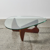 A Noguchi Style Coffee Table With Walnut Base - 2