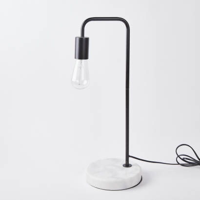 A Modern Minimal Table Lamp With Marble Base