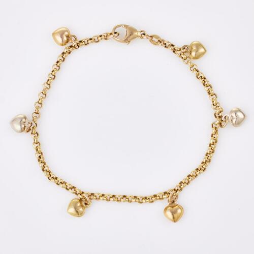 9ct Yellow Gold , Modern, Charm Bracelet