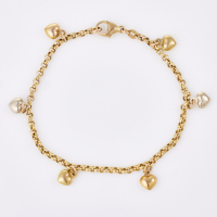 9ct Yellow Gold , Modern, Charm Bracelet