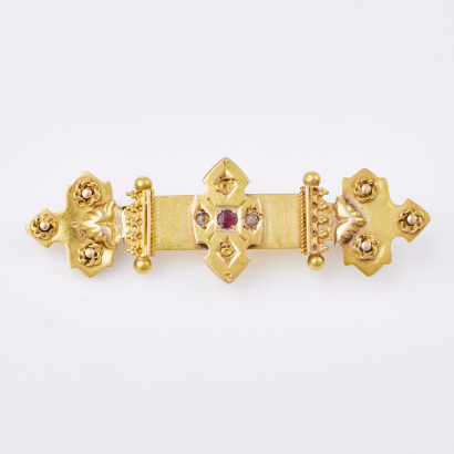 15ct Yellow Gold, Antique Bar Brooch