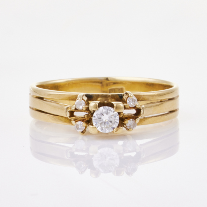 18ct Yellow Gold, Vintage, .19ct Diamond Solitaire Ring