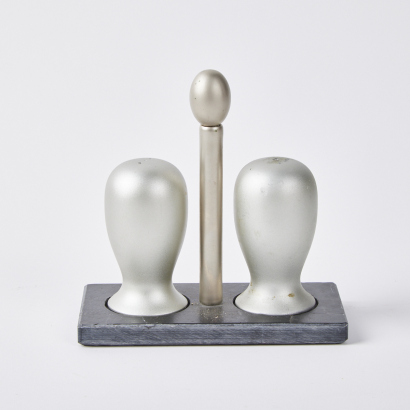 A Cast Aluminium Mid-Century Salt & Pepper Shaker