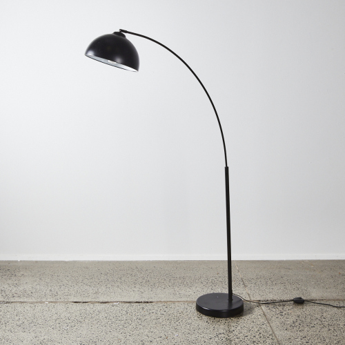 A Modern Black Metal Arch Floor Lamp