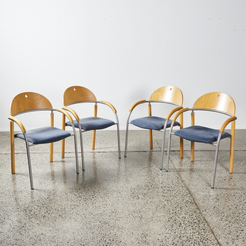 A Collection Of Four Weisner Hager Arm Chairs