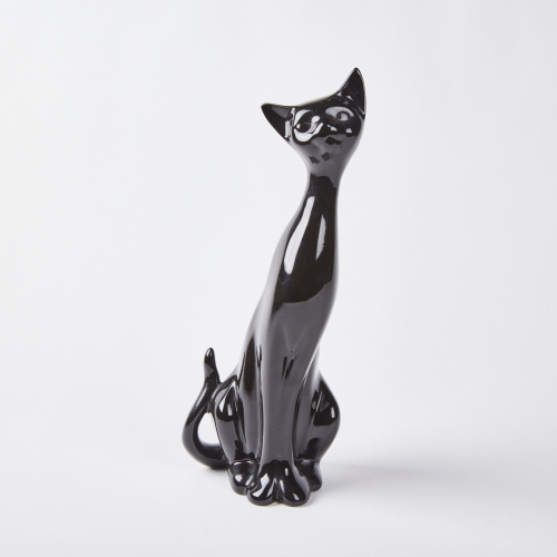 A Retro Black Cat Ceramic Figure