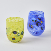 A Pair Of Murano Millefiori Art Glass Tumblers